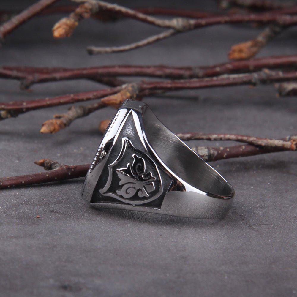 Cross Double Battle Axe Viking Ring