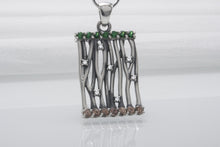 Load image into Gallery viewer, Norse Sterling Silver Pendant With Yggdrasil Tree And Gems, Unique Handmade Jewelry

