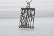 Load image into Gallery viewer, Norse Sterling Silver Pendant With Yggdrasil Tree And Gems, Unique Handmade Jewelry

