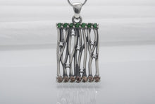Load image into Gallery viewer, Norse Sterling Silver Pendant With Yggdrasil Tree And Gems, Unique Handmade Jewelry
