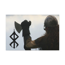 Load image into Gallery viewer, Viking Art on Canvas - Viking with &quot;Strength&quot; Rune
