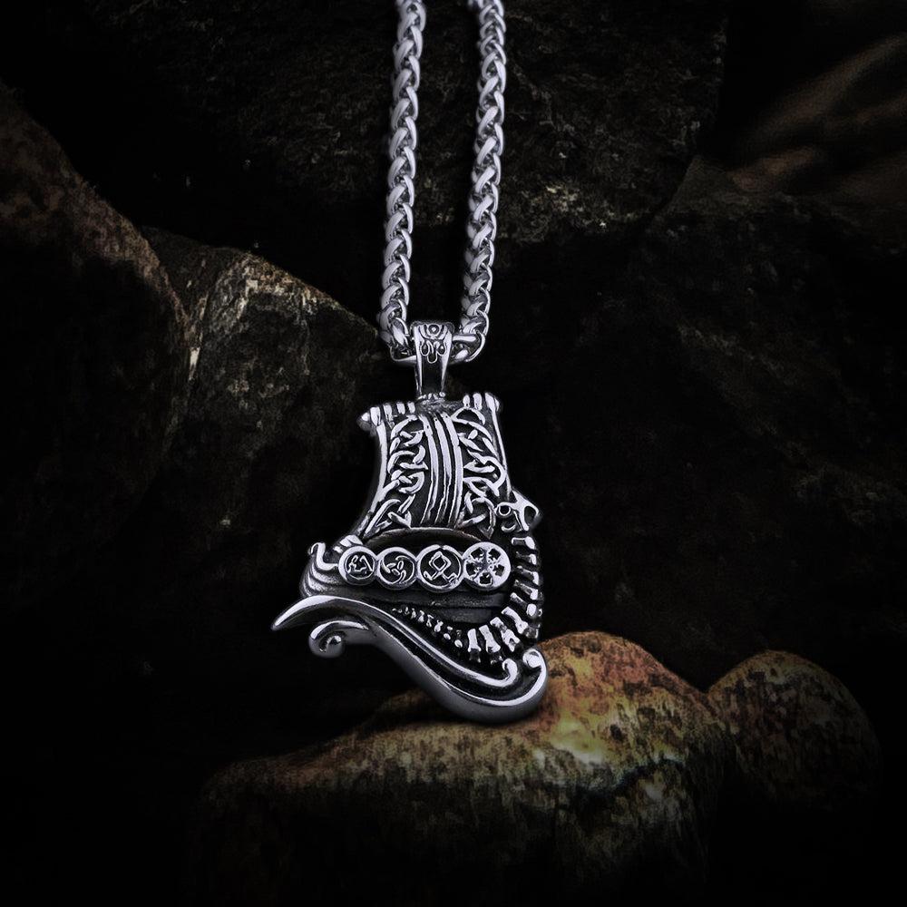 Dragon Boat Stainless Steel Viking Necklace