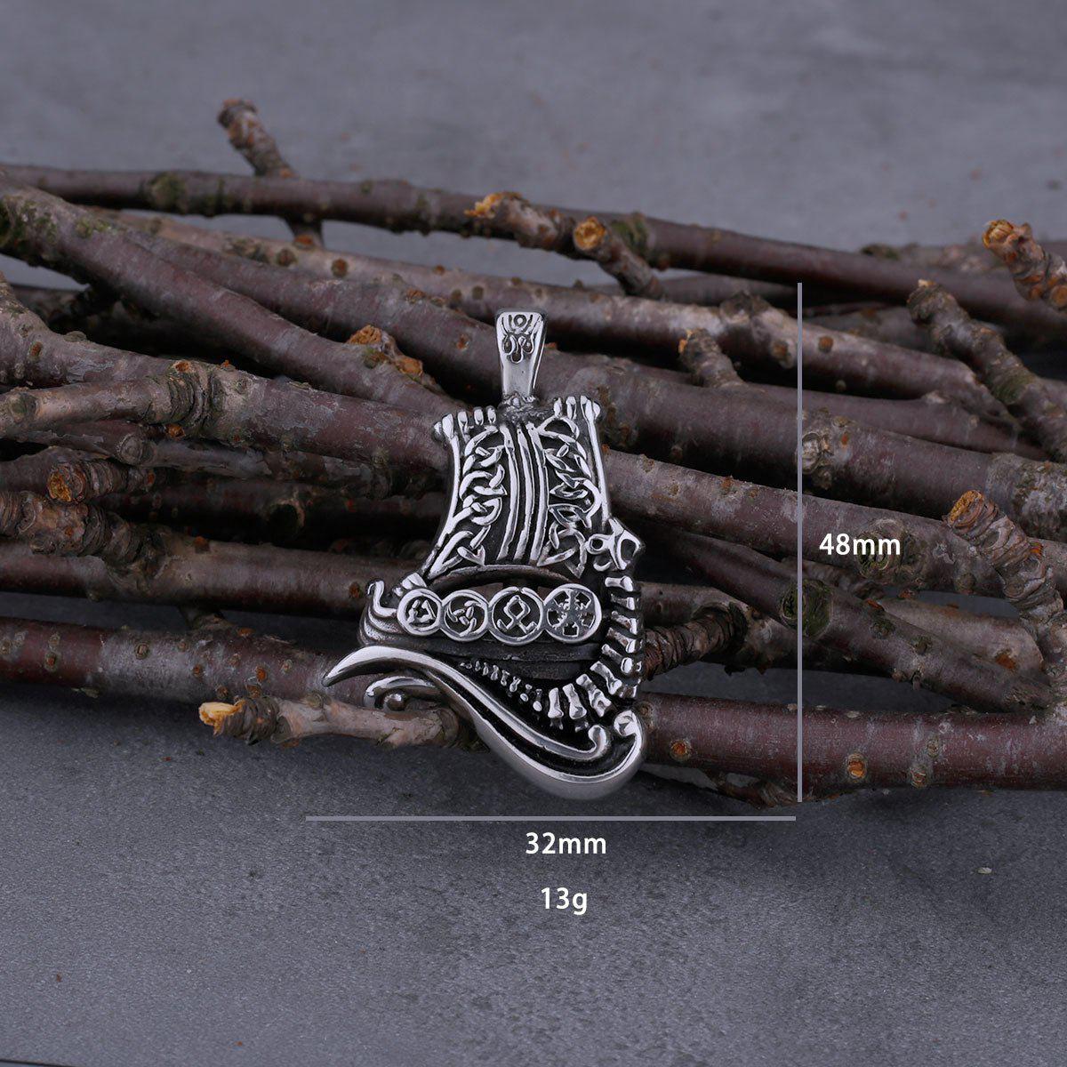 Dragon Boat Stainless Steel Viking Necklace