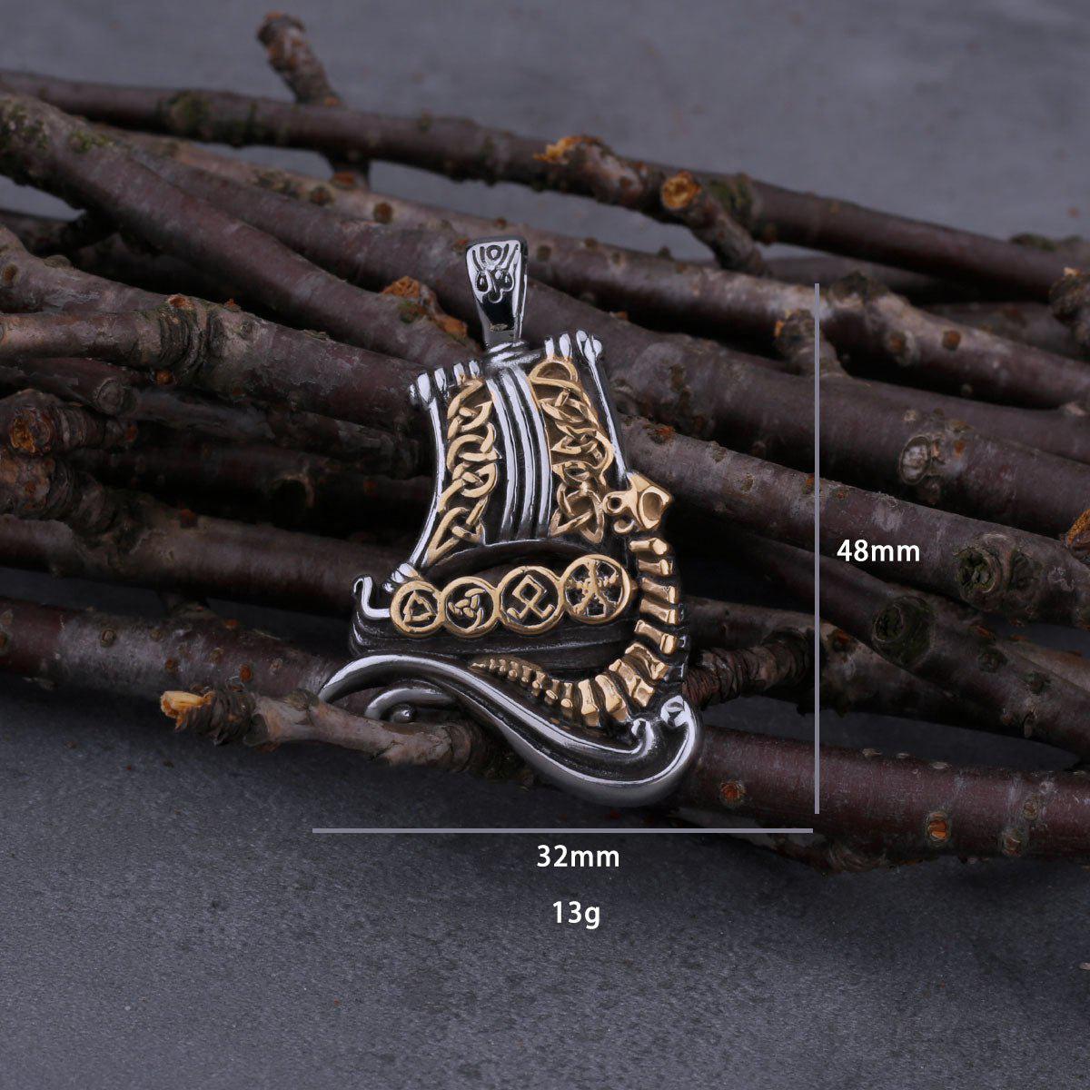 Dragon Boat Stainless Steel Viking Necklace