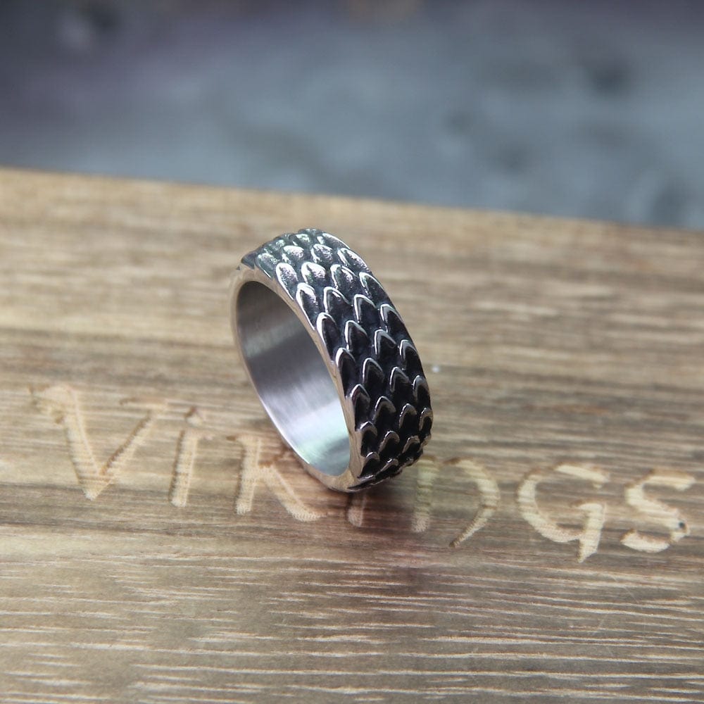 Dragon Scale Modern Steel Ring