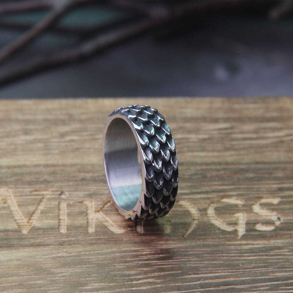 Dragon Scale Modern Steel Ring