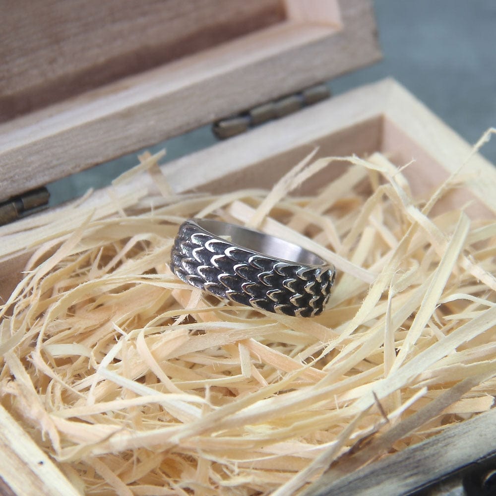 Dragon Scale Modern Steel Ring