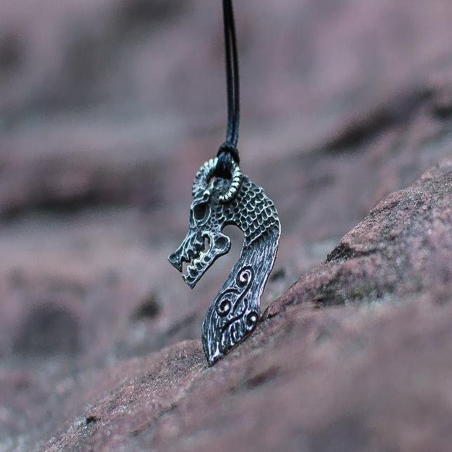 Drakkar Pendant Sterling Silver Unique Viking Ship Necklace