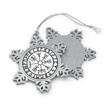 Load image into Gallery viewer, Viking Christmas Vegvisir Compass Snowflake Ornament
