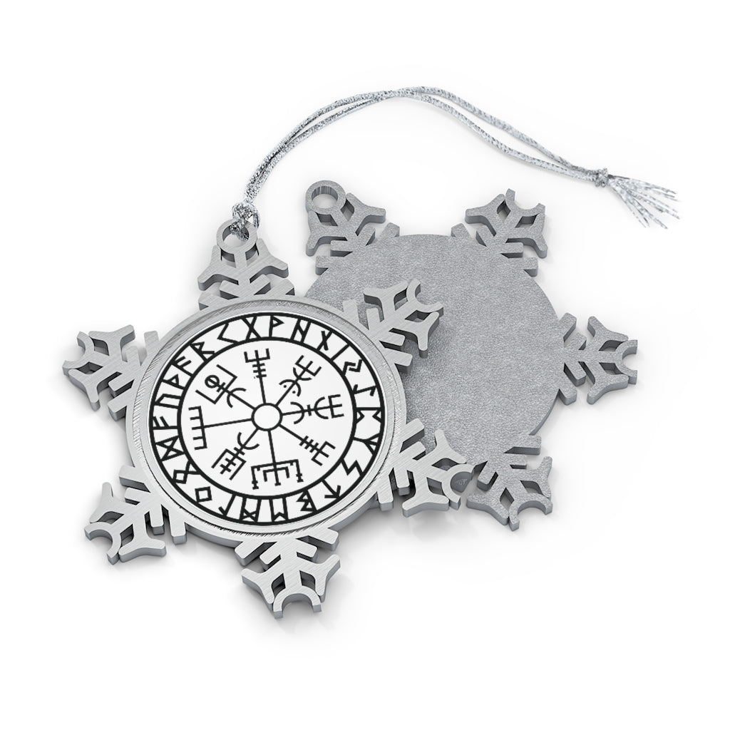 Viking Christmas Vegvisir Compass Snowflake Ornament