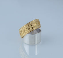 Load image into Gallery viewer, Viking-Inspired 14K Gold Egyptian Hieroglyphic Ring | Handcrafted
