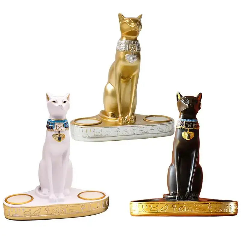 Egyptian Cat Statue Candle Holder