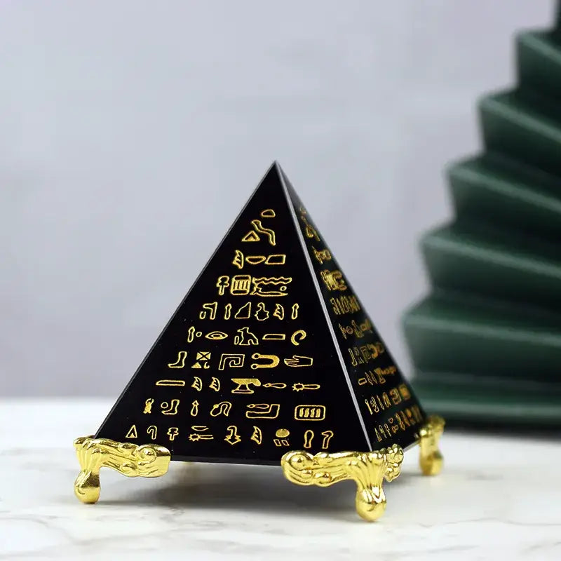 Egyptian Crystal Obsidian Pyramid