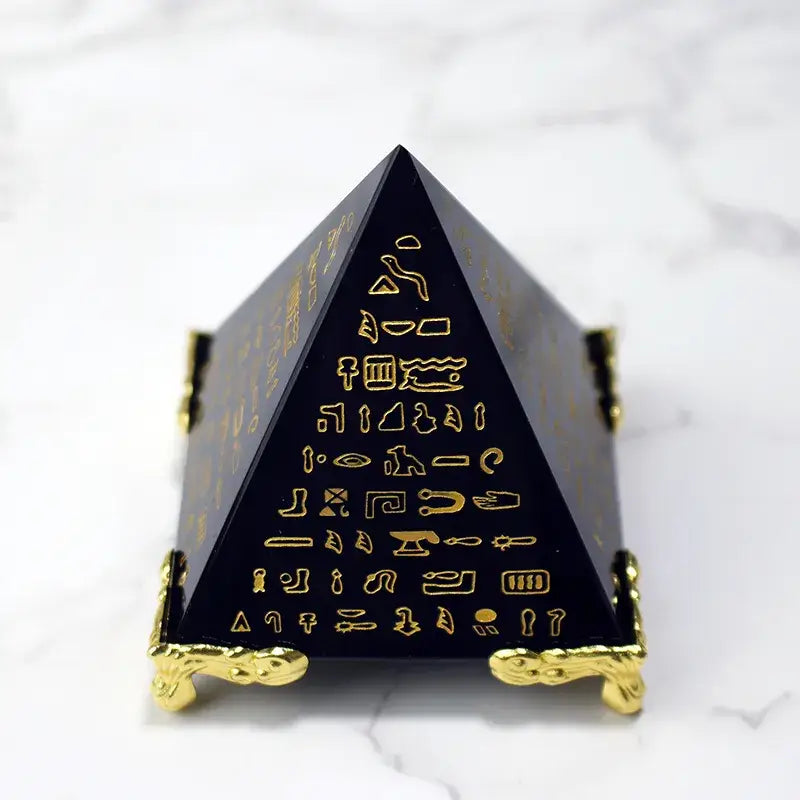 Egyptian Crystal Obsidian Pyramid