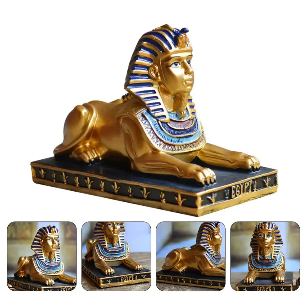 Egyptian Sphinx Statue - Golden Black / 7.5X6CM