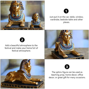 Egyptian Sphinx Statue - Golden Black / 7.5X6CM