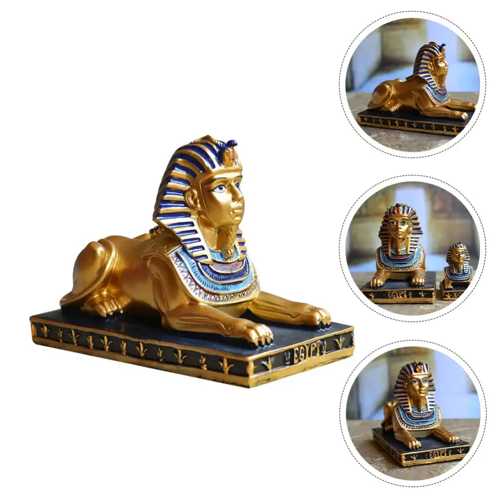 Egyptian Sphinx Statue - Golden Black / 7.5X6CM