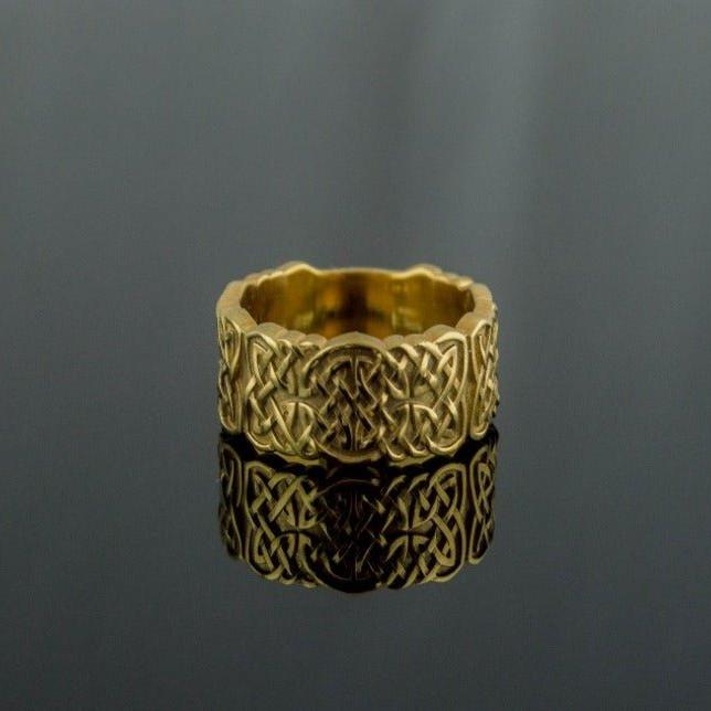 14K Gold Celtic Knotwork Ring | Handcrafted Norse Jewelry