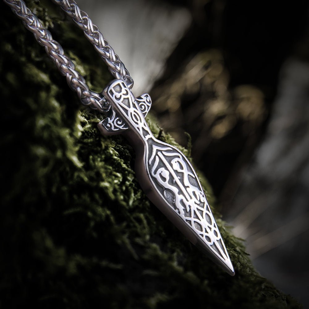 Gungnir Viking Spearhead Knotwork Necklace