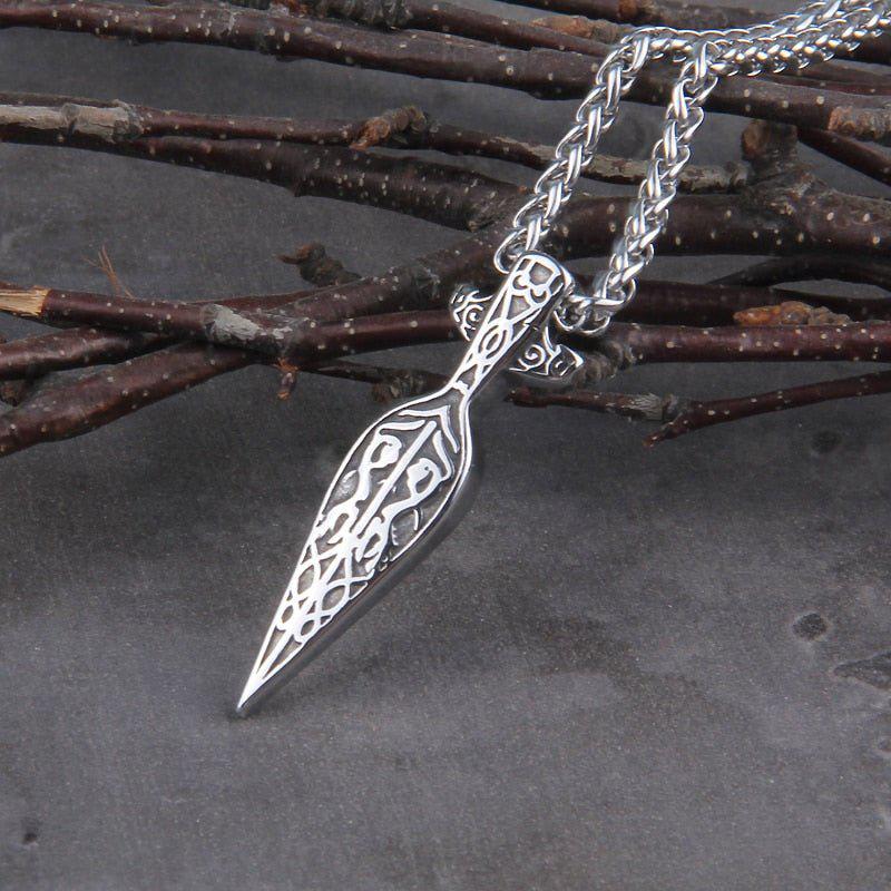 Gungnir Viking Spearhead Knotwork Necklace