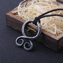 Load image into Gallery viewer, Forged Iron Antiqued Troll Cross Pendant Necklace

