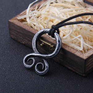 Forged Iron Antiqued Troll Cross Pendant Necklace