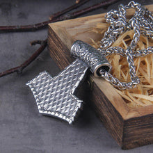 Load image into Gallery viewer, Heavy Thor’s Hammer Knotwork Viking Necklace
