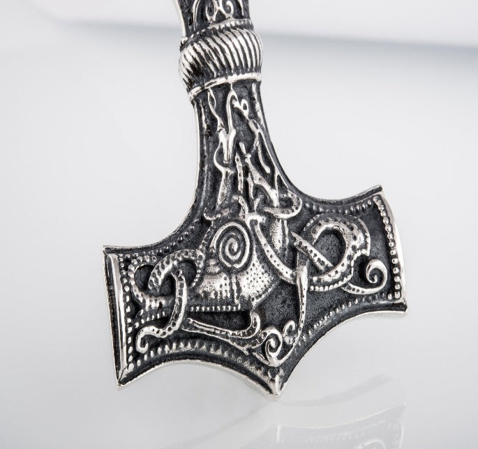 Sterling Silver Thor's Hammer Pendant | Mammen Village-Inspired Mjolnir