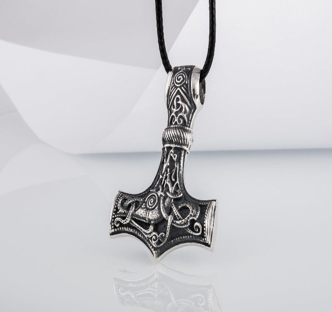 Sterling Silver Thor's Hammer Pendant | Mammen Village-Inspired Mjolnir