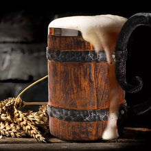 Load image into Gallery viewer, Feasting Wood and Iron Modern Viking Tankard Viking Decor
