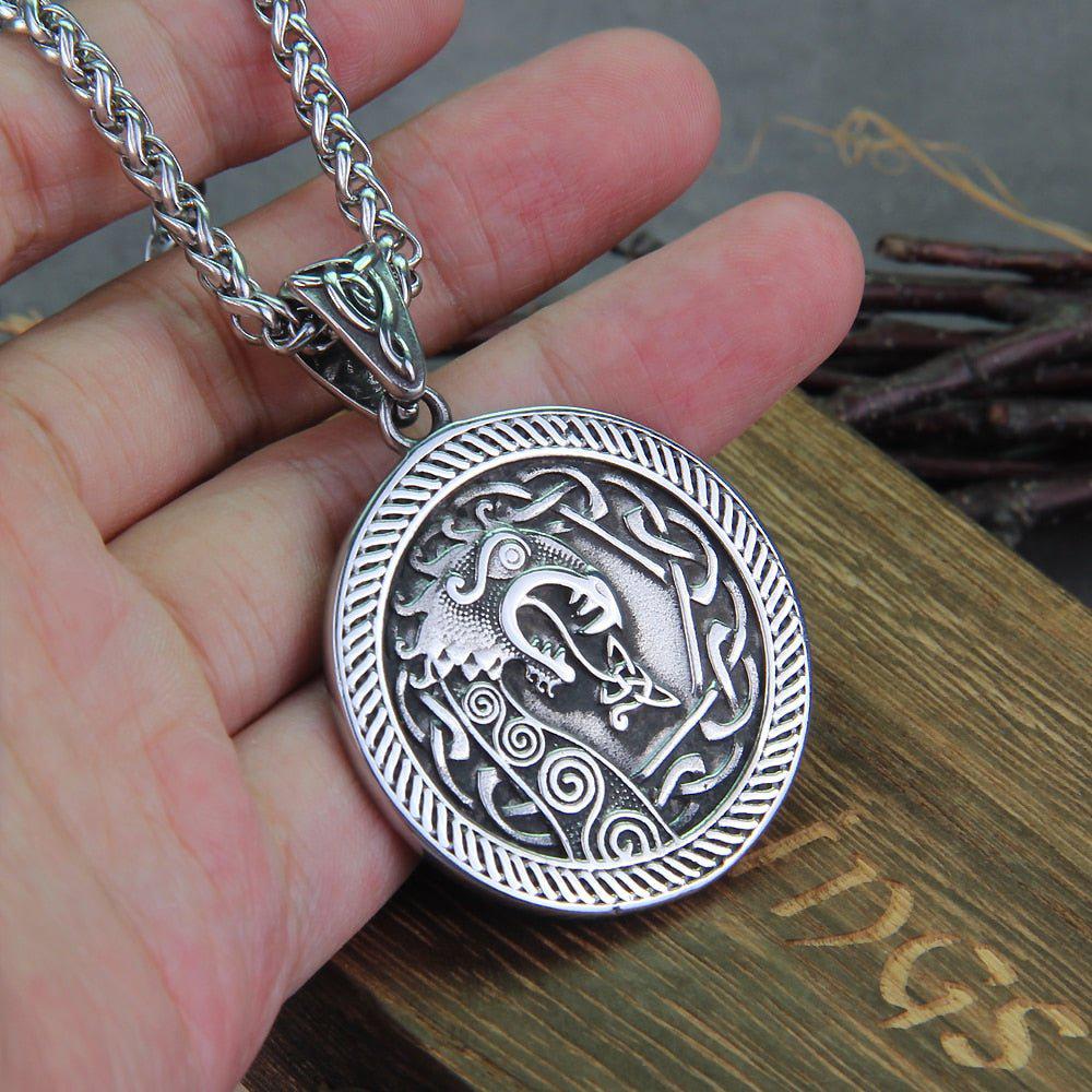 Jormungandr Serpent of Ragnarok Totem Pendant Necklace