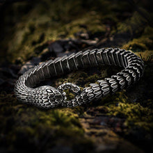 Load image into Gallery viewer, Jormungandr World-Serpent Segmented Steel Nordic Bracelet
