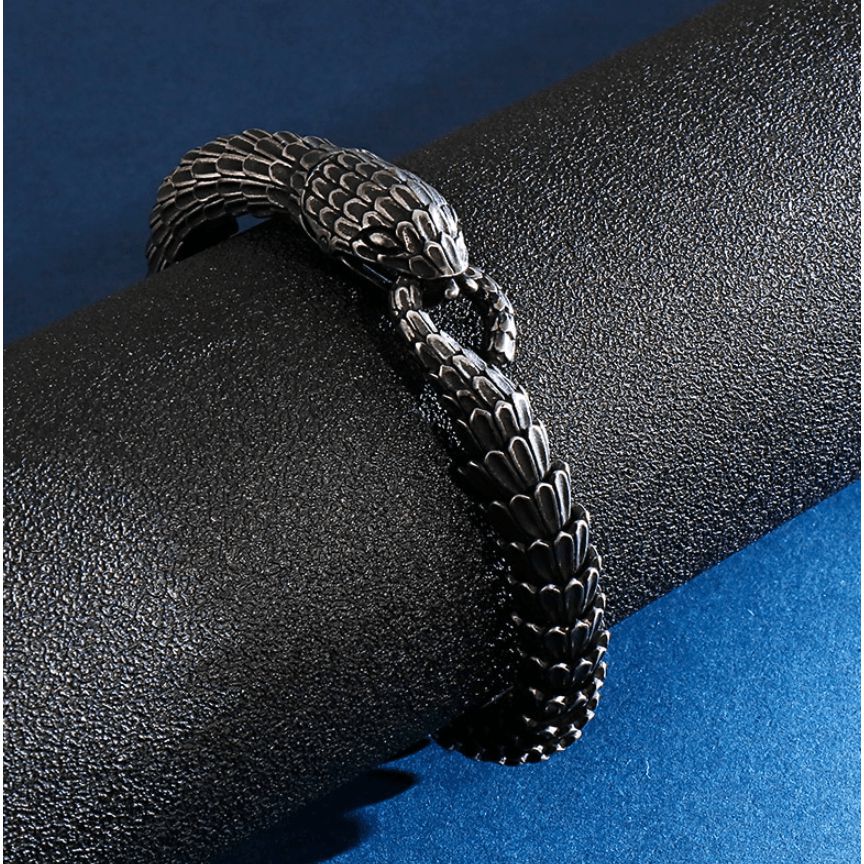 Jormungandr World-Serpent Segmented Steel Nordic Bracelet