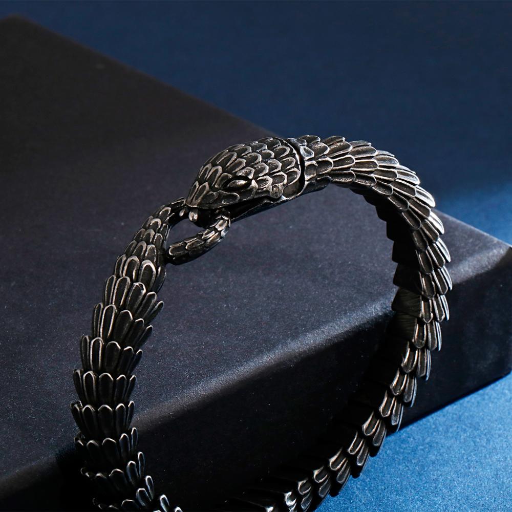 Jormungandr World-Serpent Segmented Steel Nordic Bracelet