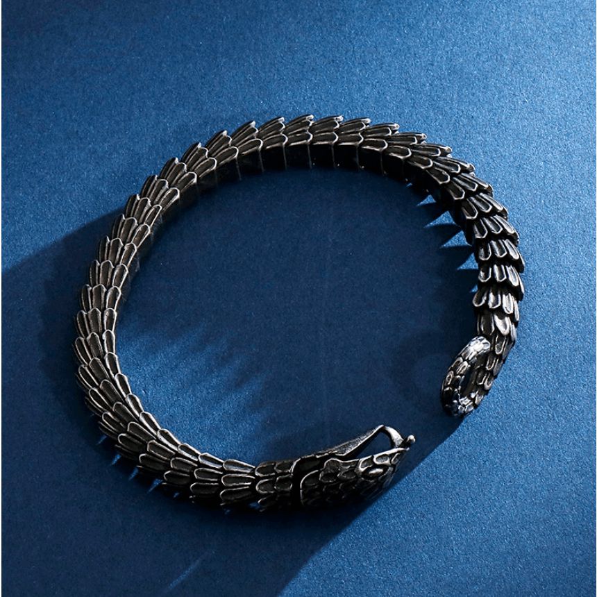 Jormungandr World-Serpent Segmented Steel Nordic Bracelet