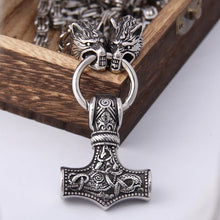 Load image into Gallery viewer, Knotwork Norse Thor&#39;s Hammer King&#39;s Chain
