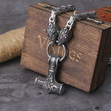 Load image into Gallery viewer, Knotwork Norse Thor&#39;s Hammer King&#39;s Chain
