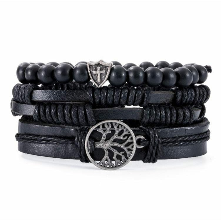 Leather Multi-Layer Yggdrasil Bracelet