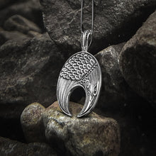 Load image into Gallery viewer, Lunula Pendant Sterling Silver Female Necklace with Raven Symbol
