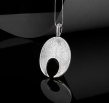 Load image into Gallery viewer, Lunula Pendant Sterling Silver Female Necklace with Raven Symbol
