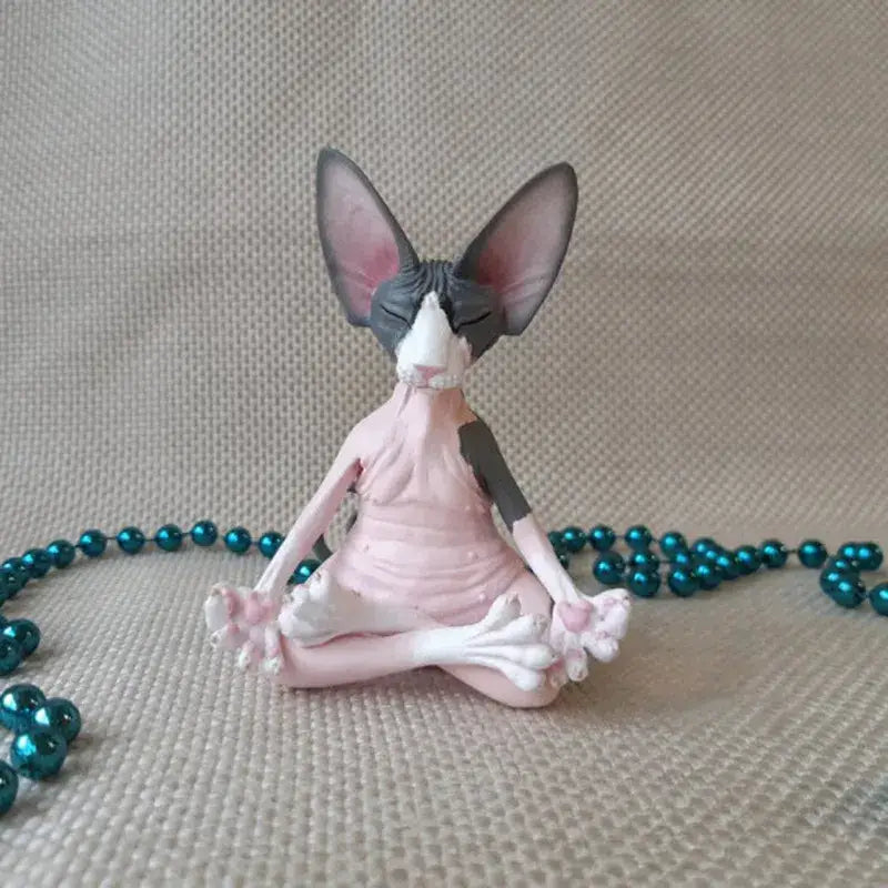Meditation Yoga Cat Sphinx Statue