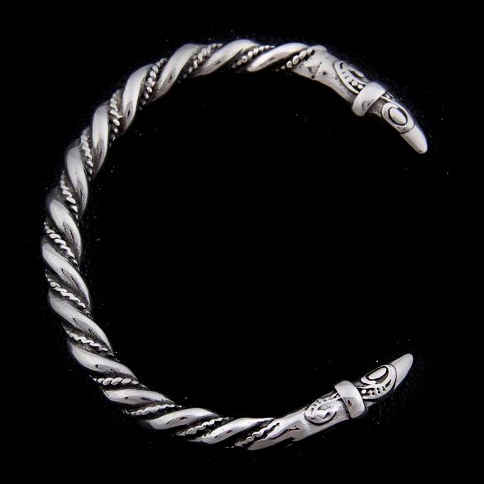 Nordic Viking Raven Arm Ring Torc Bracelet