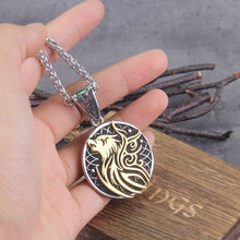 Load image into Gallery viewer, Stainless Steel Viking Wolf Necklace | Handcrafted Norse Jewelry
