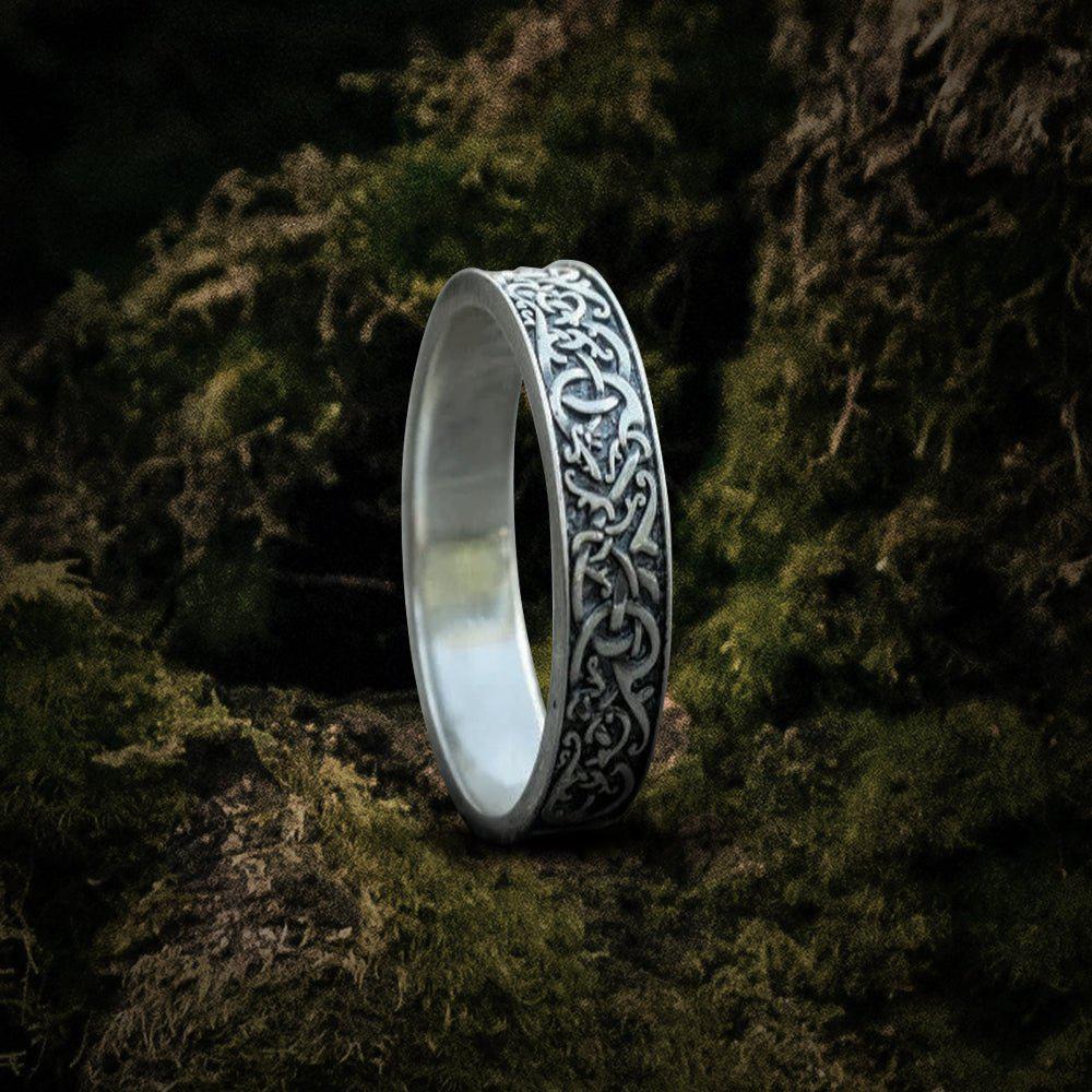 Norse Ornament Ring Sterling Silver Handcrafted Ring