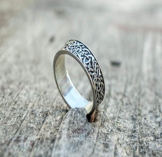 Norse Ornament Ring Sterling Silver Handcrafted Ring