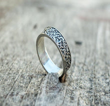 Load image into Gallery viewer, Norse Ornament Ring Sterling Silver Handcrafted Ring
