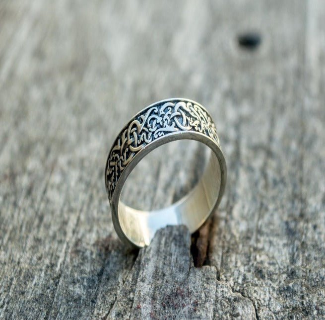 Norse Ornament Ring Sterling Silver Handcrafted Ring