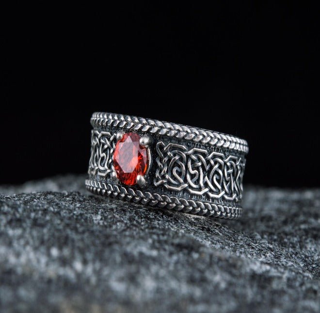 Sterling Silver Norse Ornament Ring | Handmade Jewelry