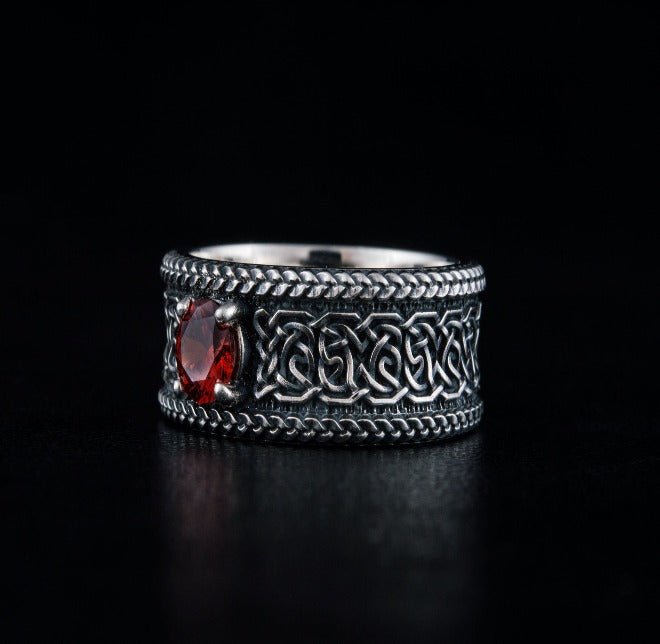 Sterling Silver Norse Ornament Ring | Handmade Jewelry