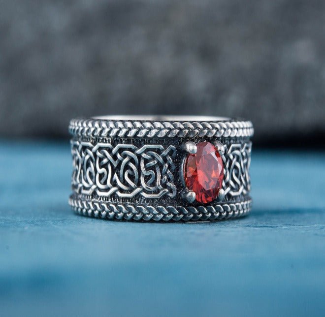 Sterling Silver Norse Ornament Ring | Handmade Jewelry